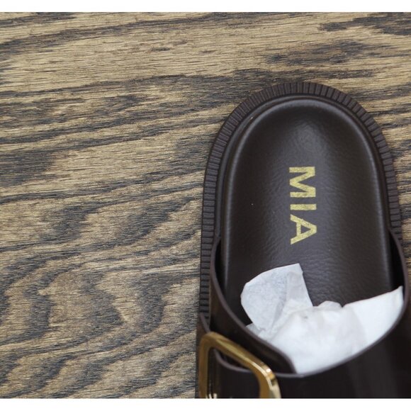 NWT Mia Womens Gen Double Buckle Flat Sandals GS1488501 Coffee Brown 7M - Picture 8 of 8